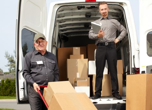 Removals van ready for a local house move in Hire