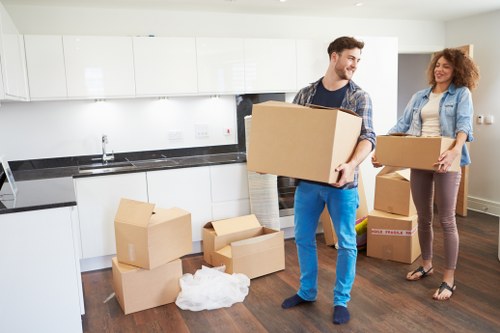 Furniture and household items prepared for local removal service