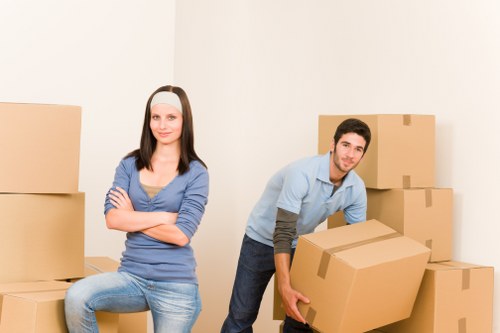 Removal van parked near residential properties in Hire