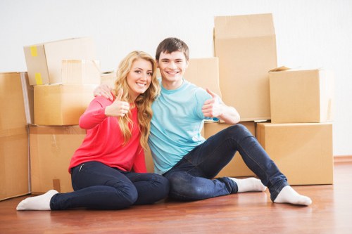 Packed removal van used for household and business transport