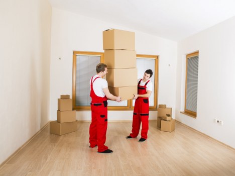 Moving team handling household items during a removal van hire
