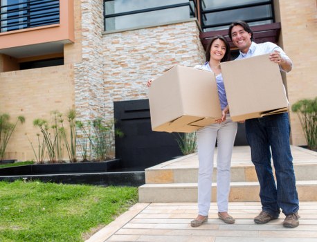 Loading furniture and boxes for a removal and hire service
